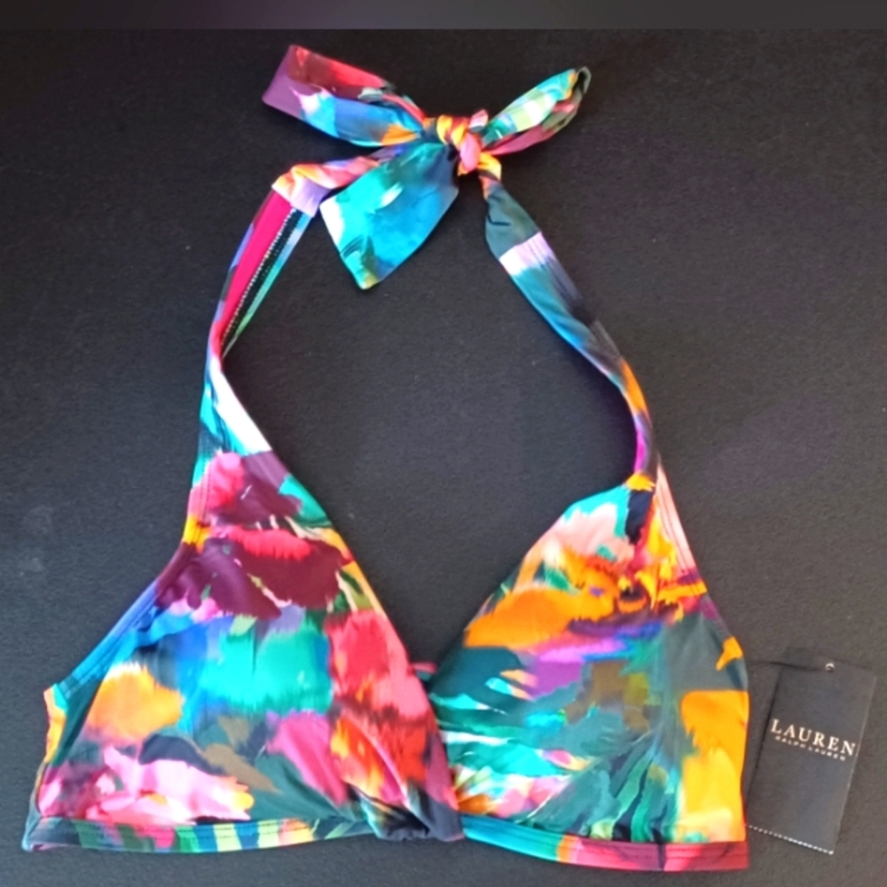 Multicolor Halter Bikini Top